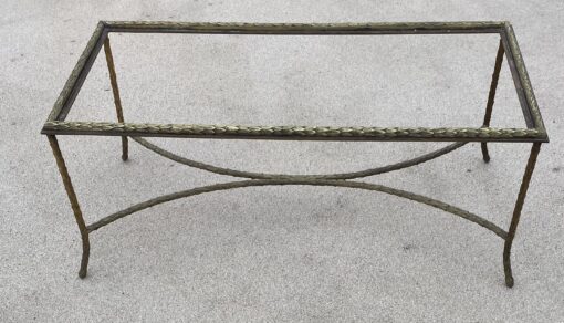 1970 ′ Bronze Coffee Table Palm Tree Model, Maison Charles, Double Arc De Cercle Spacer 106 x 50 x H 42 cm - Image 2