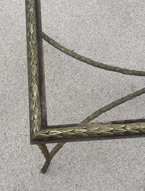 1970 ′ Bronze Coffee Table Palm Tree Model, Maison Charles, Double Arc De Cercle Spacer 106 x 50 x H 42 cm - Image 5