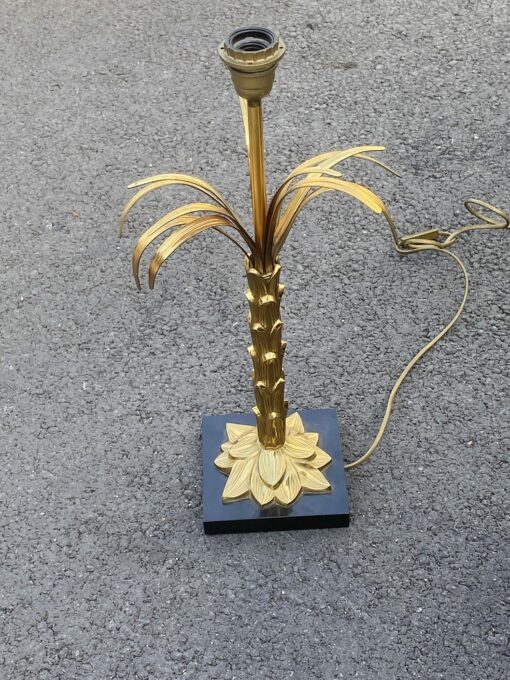 1965′ Maison Charles Palm Tree Lamp In Bronze Signed - Image 13