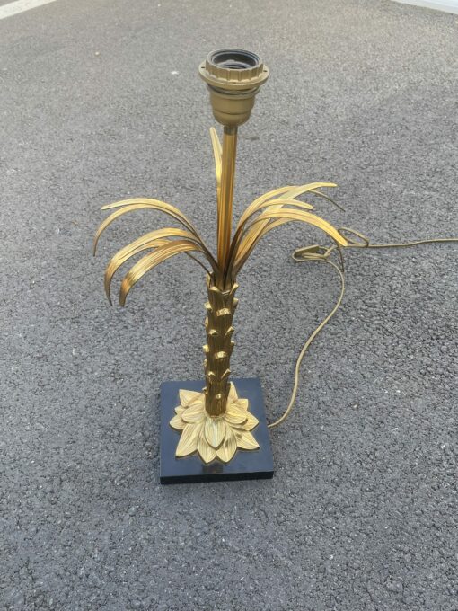 1965′ Maison Charles Palm Tree Lamp In Bronze Signed