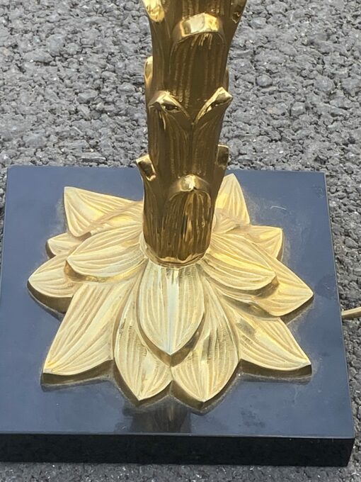 1965′ Maison Charles Palm Tree Lamp In Bronze Signed - Image 11