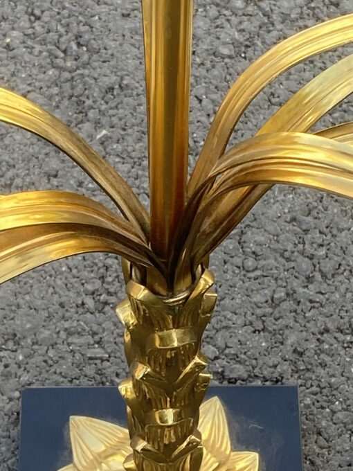 1965′ Maison Charles Palm Tree Lamp In Bronze Signed - Image 9