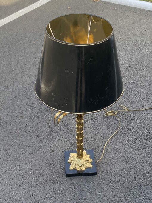 1965′ Maison Charles Palm Tree Lamp In Bronze Signed - Image 8