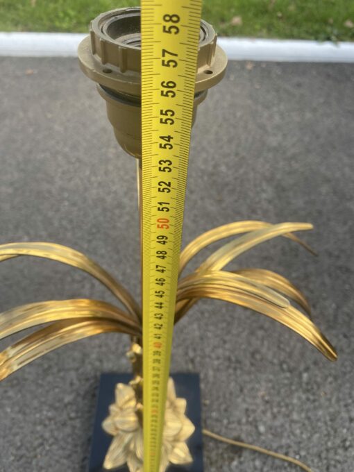1965′ Maison Charles Palm Tree Lamp In Bronze Signed - Image 4