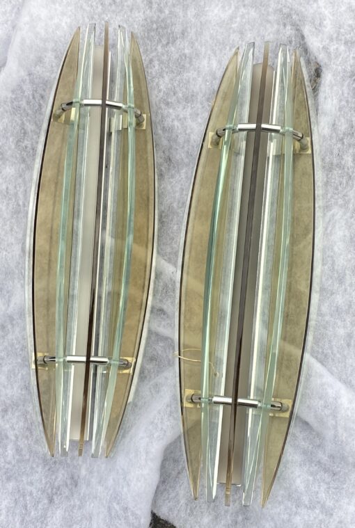 1970/80′ Pair Of Murano Glass Sconces VEGA H 53.5 X 16 X 12 cm