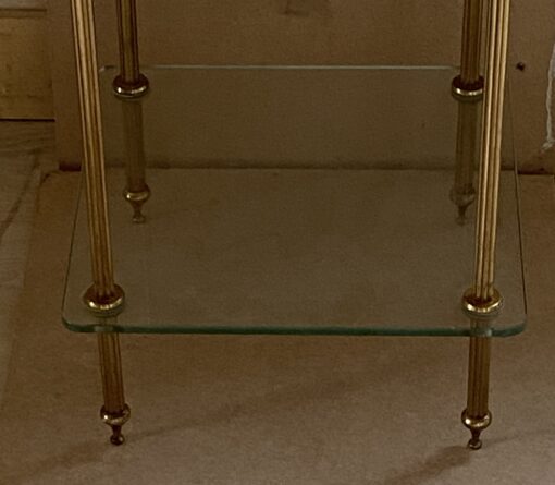 1970′ Maison Baguès Style 3-Tier Shelf Bronze And Glass 34.5 x 34.5 x H 83 cm - Image 10