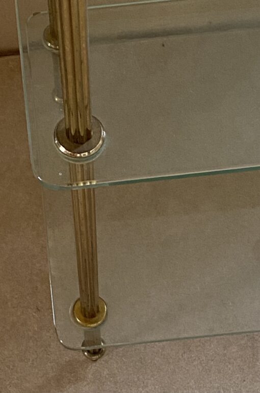 1970′ Maison Baguès Style 3-Tier Shelf Bronze And Glass 34.5 x 34.5 x H 83 cm - Image 6