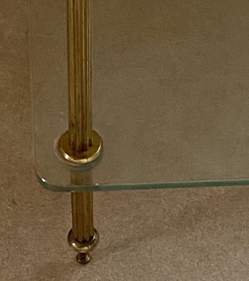 1970′ Maison Baguès Style 3-Tier Shelf Bronze And Glass 34.5 x 34.5 x H 83 cm - Image 5