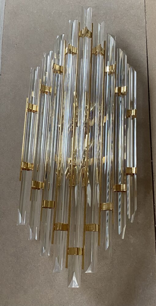 1970/80′ Murano Crystal Wall Lamp H 78.5 X 33 X 13 cm - Image 13