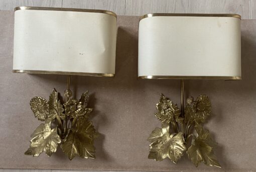 1970′ Pair of Maison Charles Aux Marguerites Sconces - Image 10