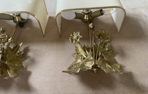 1970′ Pair of Maison Charles Aux Marguerites Sconces - Image 7