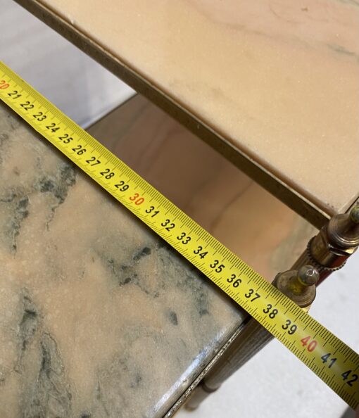 1970′ Pair Of Sofa Ends In Golden Metal Maison Jansen Style Onyx Trays 39 X 39 X H 59 cm - Image 14