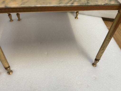 1970′ Pair Of Sofa Ends In Golden Metal Maison Jansen Style Onyx Trays 39 X 39 X H 59 cm - Image 4