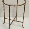 1970′ Guéridon Style Maison Baguès Décor Bambou en Bronze Doré Avec Plateau Verre H 50 Ø 37 cm – Image 14
