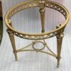1950/70 Gilt Bronze Pedestal Päir Tables Maison Jansen Or Maison Charles Sea Green Marble Top With Triangular Spacer ⌀ 65 cm H 59 cm - Image 5