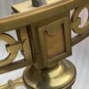 1950/70 Gilt Bronze Pedestal Päir Tables Maison Jansen Or Maison Charles Sea Green Marble Top With Triangular Spacer ⌀ 65 cm H 59 cm - Image 9