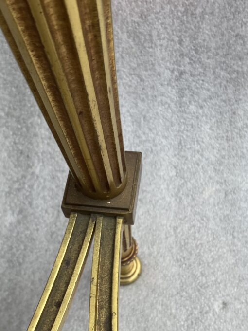 1950/70 Gilt Bronze Pedestal Päir Tables Maison Jansen Or Maison Charles Sea Green Marble Top With Triangular Spacer ⌀ 65 cm H 59 cm - Image 13