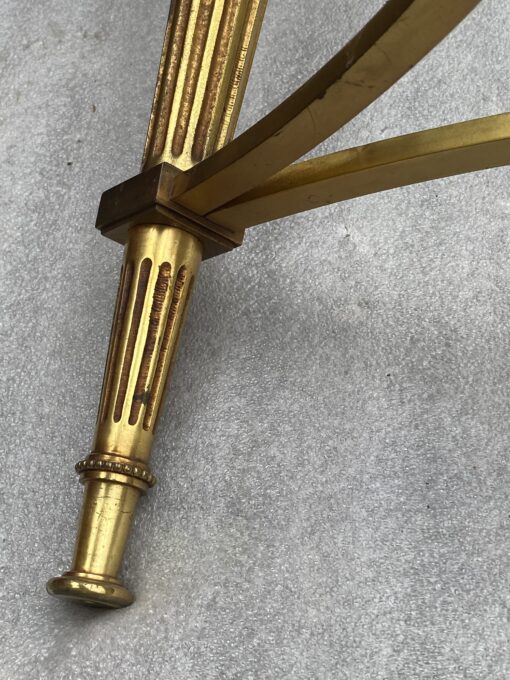 1950/70 Gilt Bronze Pedestal Päir Tables Maison Jansen Or Maison Charles Sea Green Marble Top With Triangular Spacer ⌀ 65 cm H 59 cm - Image 15
