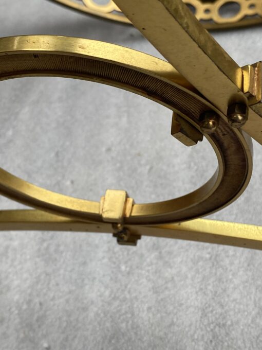1950/70 Gilt Bronze Pedestal Päir Tables Maison Jansen Or Maison Charles Sea Green Marble Top With Triangular Spacer ⌀ 65 cm H 59 cm - Image 16