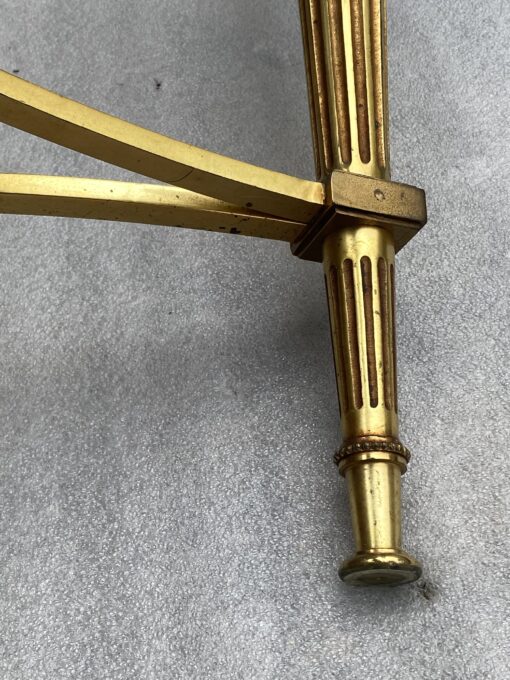 1950/70 Gilt Bronze Pedestal Päir Tables Maison Jansen Or Maison Charles Sea Green Marble Top With Triangular Spacer ⌀ 65 cm H 59 cm - Image 18