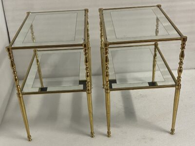 1970′ Pair Of Brass Sofa Ends For Maison Jansen 50 X 34 X H 51 cm