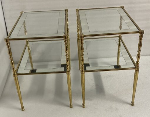 1970′ Pair Of Brass Sofa Ends For Maison Jansen 50 X 34 X H 51 cm