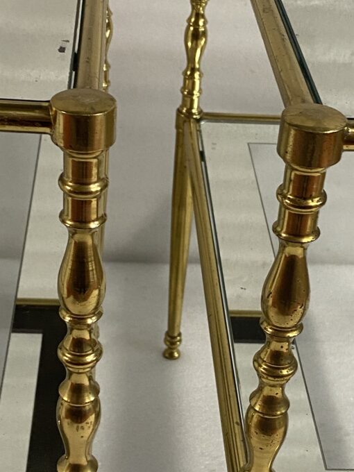 1970′ Pair Of Brass Sofa Ends For Maison Jansen 50 X 34 X H 51 cm - Image 7