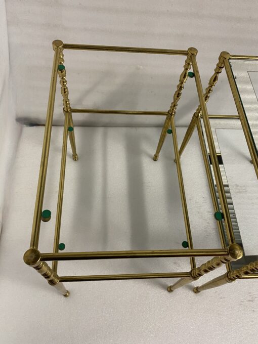 1970′ Pair Of Brass Sofa Ends For Maison Jansen 50 X 34 X H 51 cm - Image 2