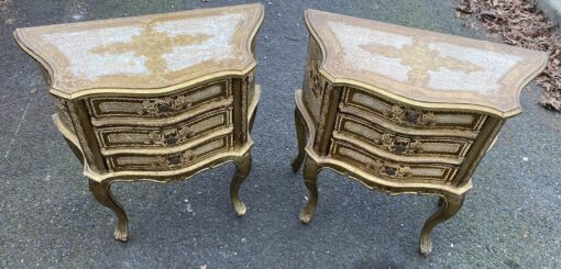 1950/70 Paire De Chevets Italiens Bois Doré 63 X 30 X H 66 cm