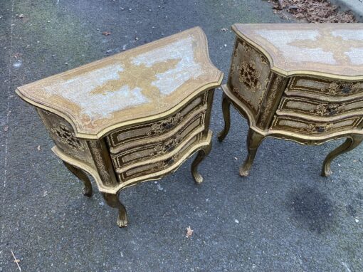 1950/70 Paire De Chevets Italiens Bois Doré 63 X 30 X H 66 cm – Image 17