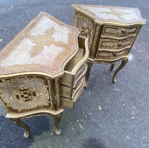 1950/70 Paire De Chevets Italiens Bois Doré 63 X 30 X H 66 cm – Image 3