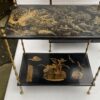 1950′ Pair Of Maison Baguès Tables Bamboo Decor In Gilt Bronze With Chinese Lacquer Trays 60 X 36 H 63 cm - Image 14