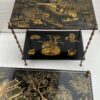 1950′ Pair Of Maison Baguès Tables Bamboo Decor In Gilt Bronze With Chinese Lacquer Trays 60 X 36 H 63 cm - Image 10