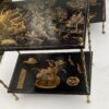 1950′ Pair Of Maison Baguès Tables Bamboo Decor In Gilt Bronze With Chinese Lacquer Trays 60 X 36 H 63 cm - Image 9