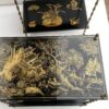 1950′ Pair Of Maison Baguès Tables Bamboo Decor In Gilt Bronze With Chinese Lacquer Trays 60 X 36 H 63 cm - Image 8