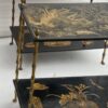 1950′ Pair Of Maison Baguès Tables Bamboo Decor In Gilt Bronze With Chinese Lacquer Trays 60 X 36 H 63 cm - Image 6