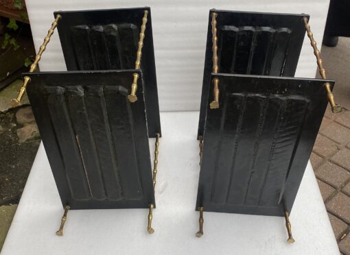 1950′ Pair Of Maison Baguès Tables Bamboo Decor In Gilt Bronze With Chinese Lacquer Trays 60 X 36 H 63 cm - Image 4