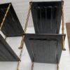 1950′ Pair Of Maison Baguès Tables Bamboo Decor In Gilt Bronze With Chinese Lacquer Trays 60 X 36 H 63 cm - Image 3