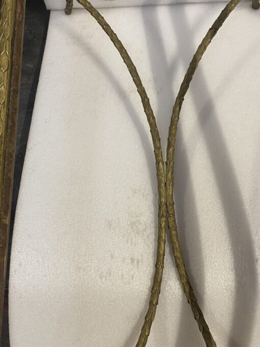 1970′ Pair Of Bronze Coffee Tables Palm Tree Model, Signed Maison Charles, Double Arc Spacer 106 x 50 x H 42 cm - Image 6