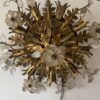 1970′ Plafonnier ou Applique à Décor de Feuilles en Métal Et Verre Maison Baguès Ou Banci Ø 60 cm – Image 9