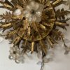 1970′ Plafonnier ou Applique à Décor de Feuilles en Métal Et Verre Maison Baguès Ou Banci Ø 60 cm – Image 5