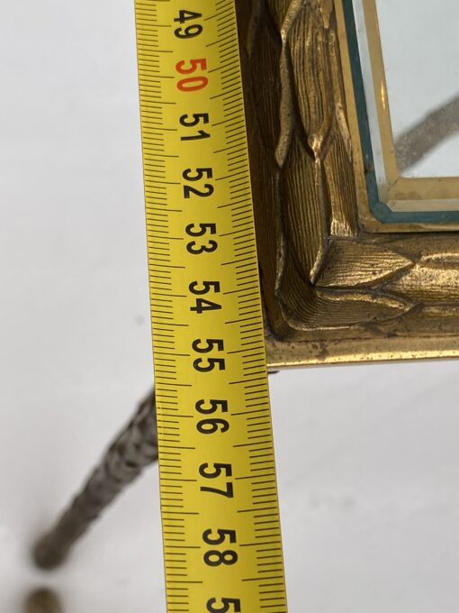 1970′ Table Basse  En Bronze Modèle Palmier, Maison Charles , Entretoise Double Arc De Cercle 105 x 55 x H 42 cm Non Signée – Image 3
