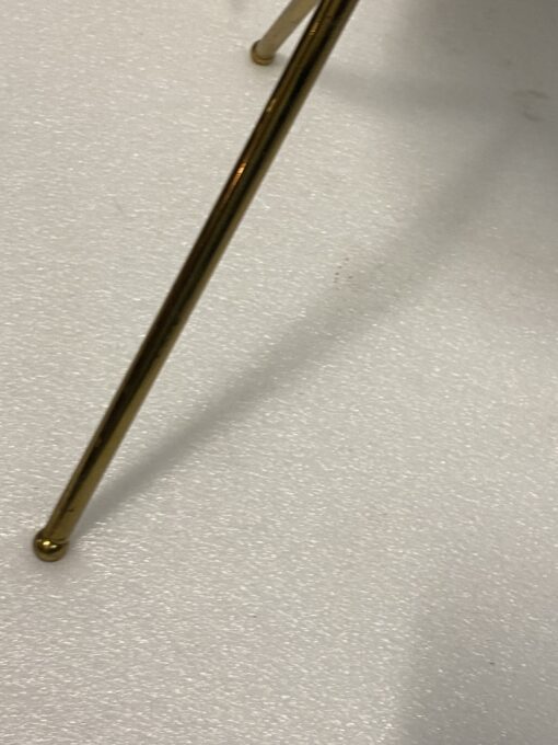 1950′ Pair of Gilt Brass And Carrara Marble Pedestal Tables Jacques Adnet Style Diam 37 cm H 55 cm - Image 11
