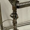 1970′ Bar Roulant en Bronze Nickelé Maison Jansen Décor Chérubins Plateaux Fixes – Image 14