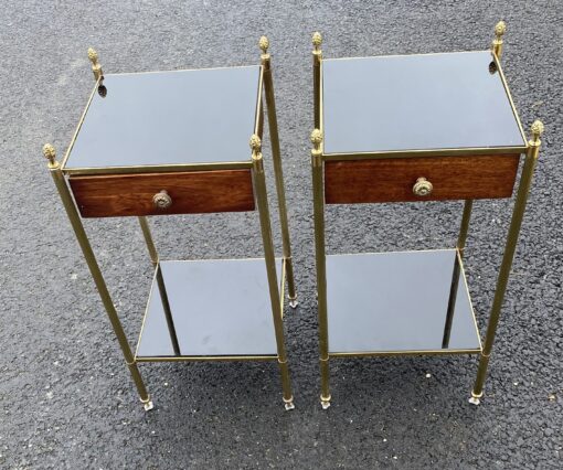 1970' Pair Of Bolsters Or Sofa Ends With Drawer Style Maison Bagués Opaline Trays 34X34X H 67 cm