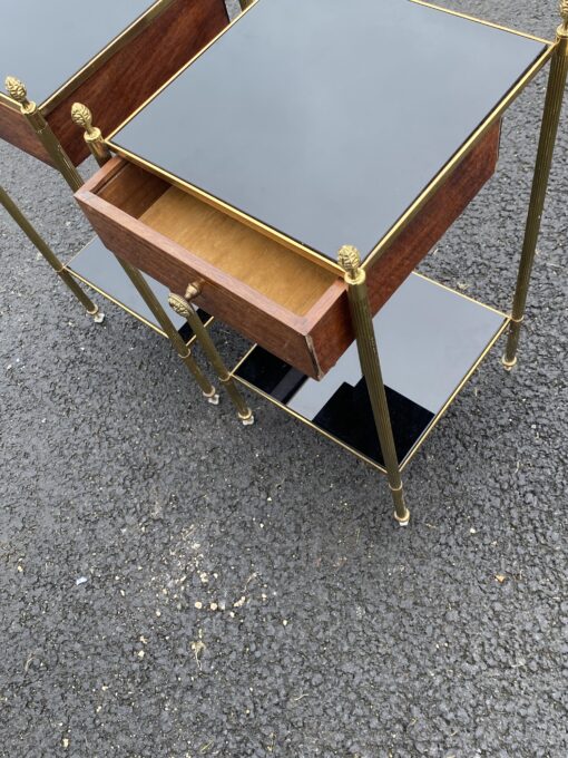 1970' Pair Of Bolsters Or Sofa Ends With Drawer Style Maison Bagués Opaline Trays 34X34X H 67 cm - Image 13