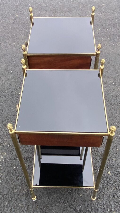 1970' Pair Of Bolsters Or Sofa Ends With Drawer Style Maison Bagués Opaline Trays 34X34X H 67 cm - Image 8