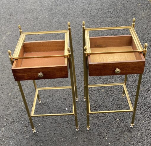 1970' Pair Of Bolsters Or Sofa Ends With Drawer Style Maison Bagués Opaline Trays 34X34X H 67 cm - Image 3