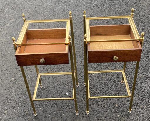 1970' Pair Of Bolsters Or Sofa Ends With Drawer Style Maison Bagués Opaline Trays 34X34X H 67 cm - Image 2
