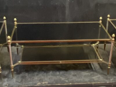 1950/70′ Tables Basse et Paire de  Bouts de Canapé Maison Jansen Vitrées 103 X 54 X H 49 cm